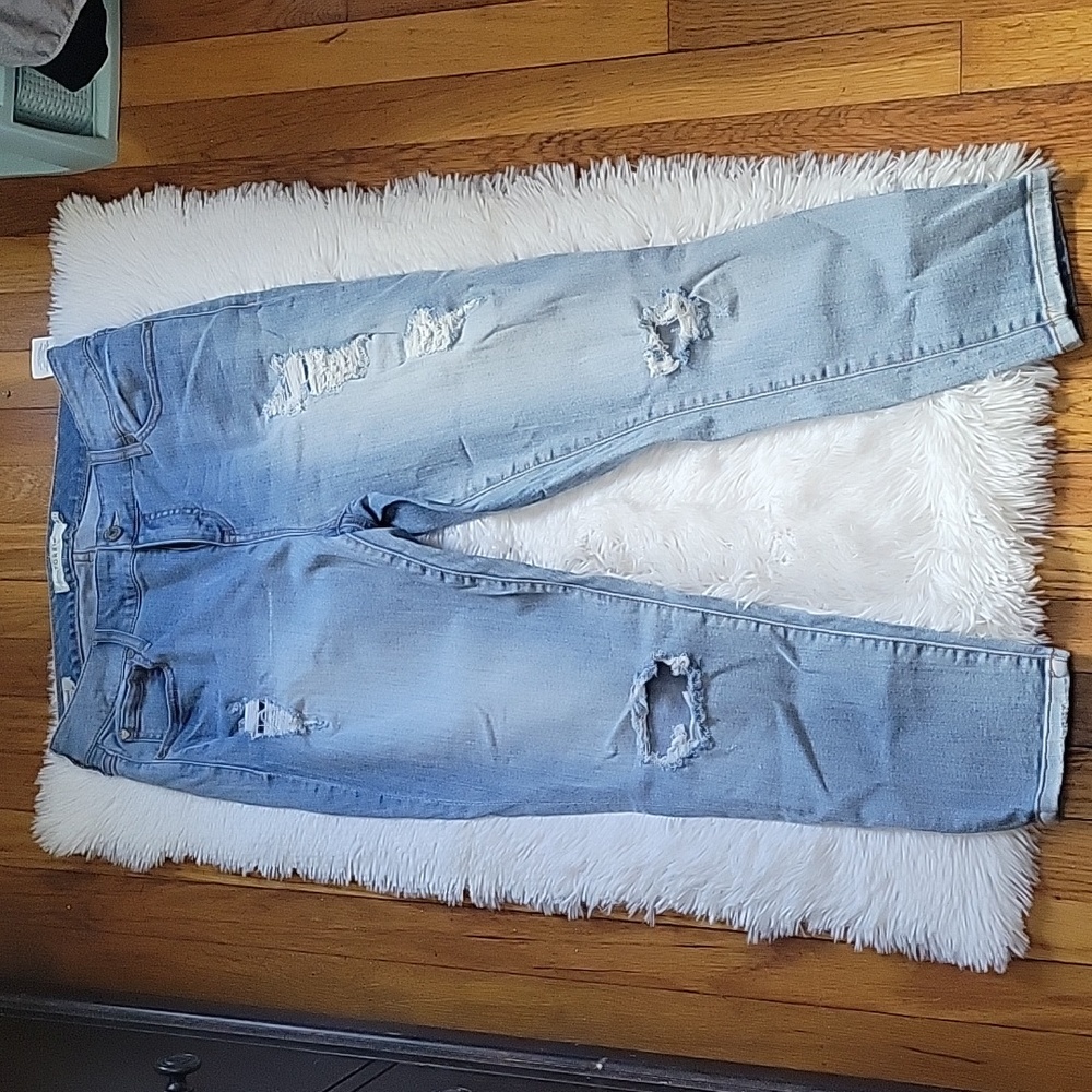 Torrid distressed girlfriend fit jeans